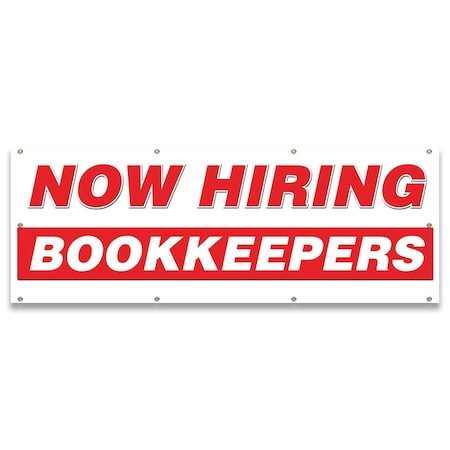 Signmission Now Hiring Bookkeepers Banner Apply Inside Accepting Application Single Sided B-96-30205